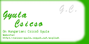 gyula csicso business card